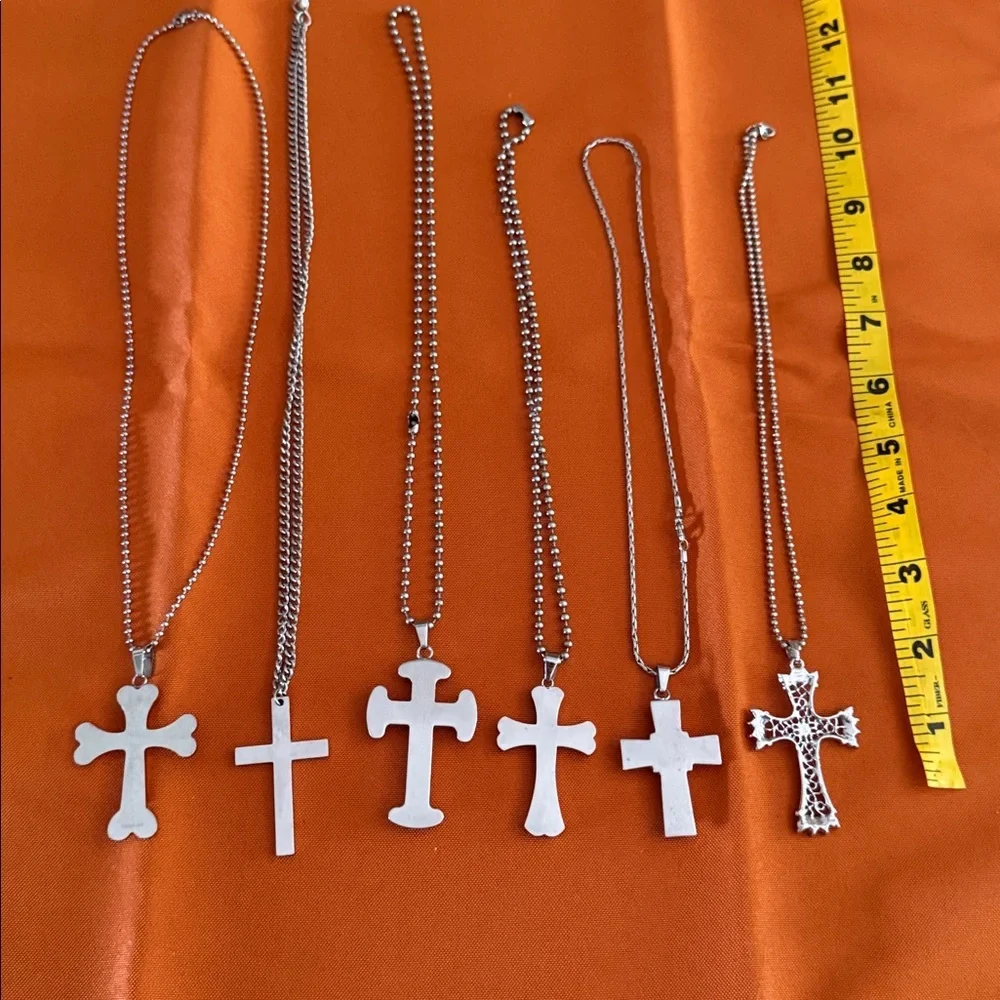 SILVER PLATED ✝️CROSS PENDANTS BUNDLE